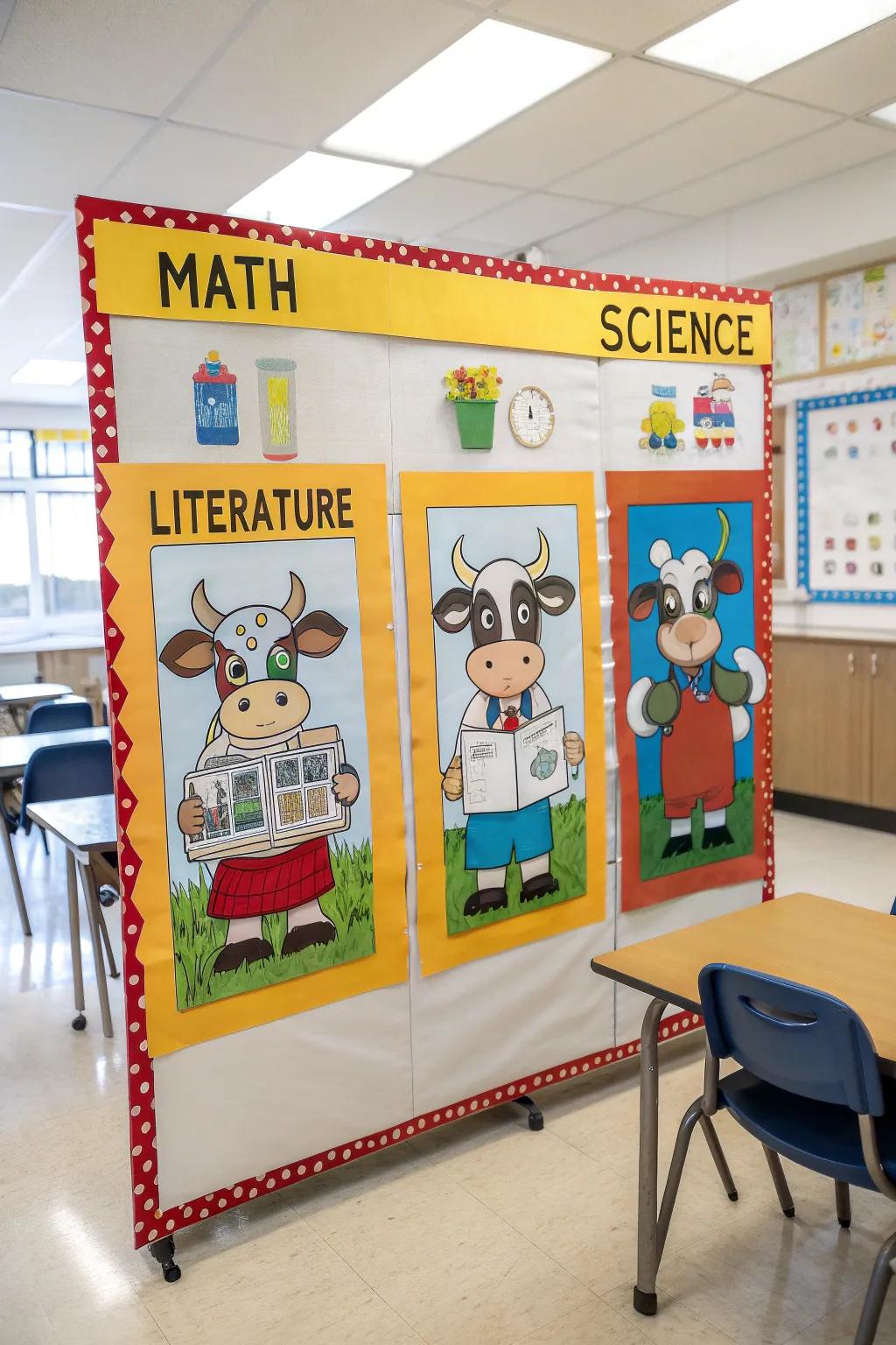 A 'Highly Mooo-tivated to Learn' board for academic inspiration