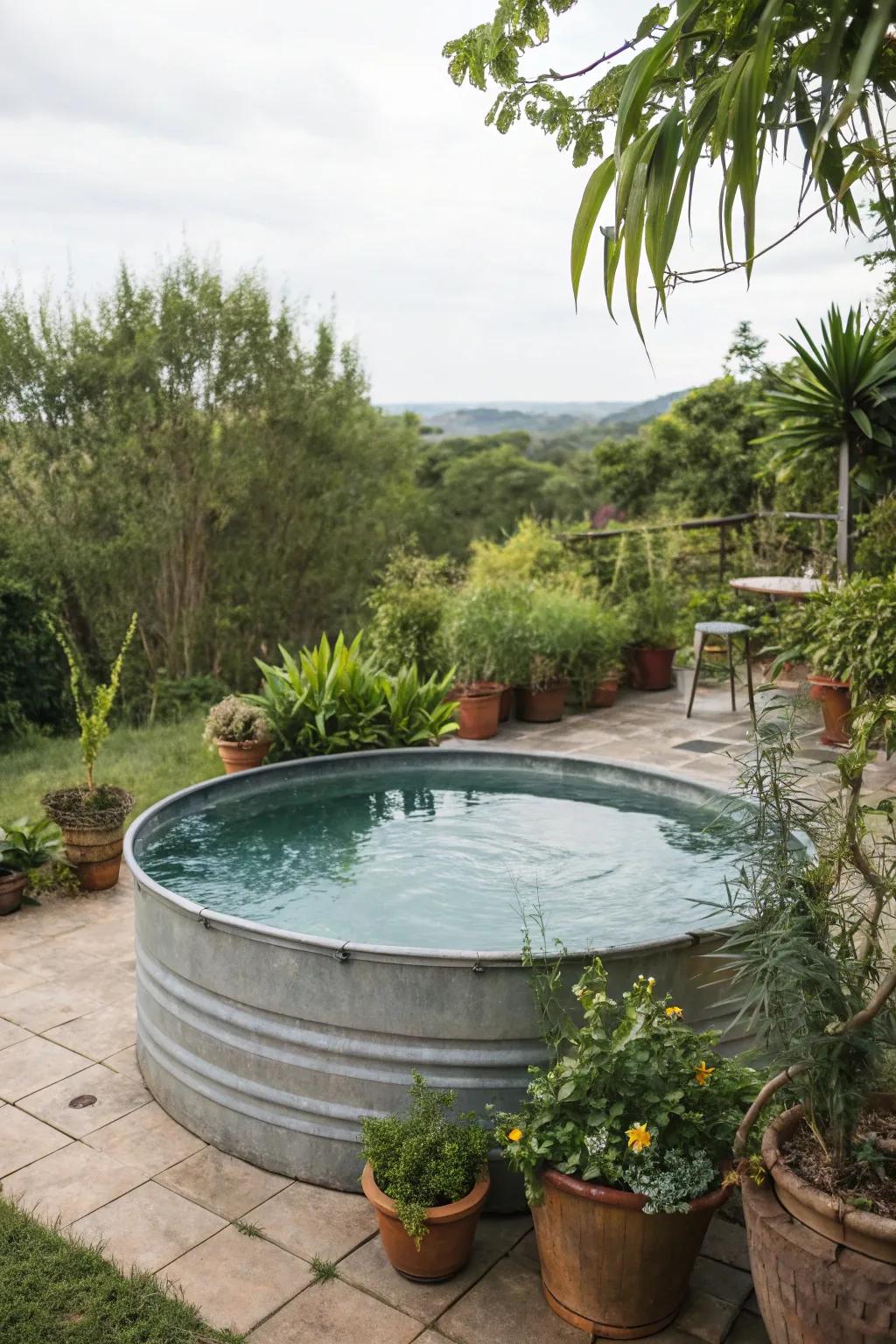 Engage your pool in natural splendor using lush greenery.