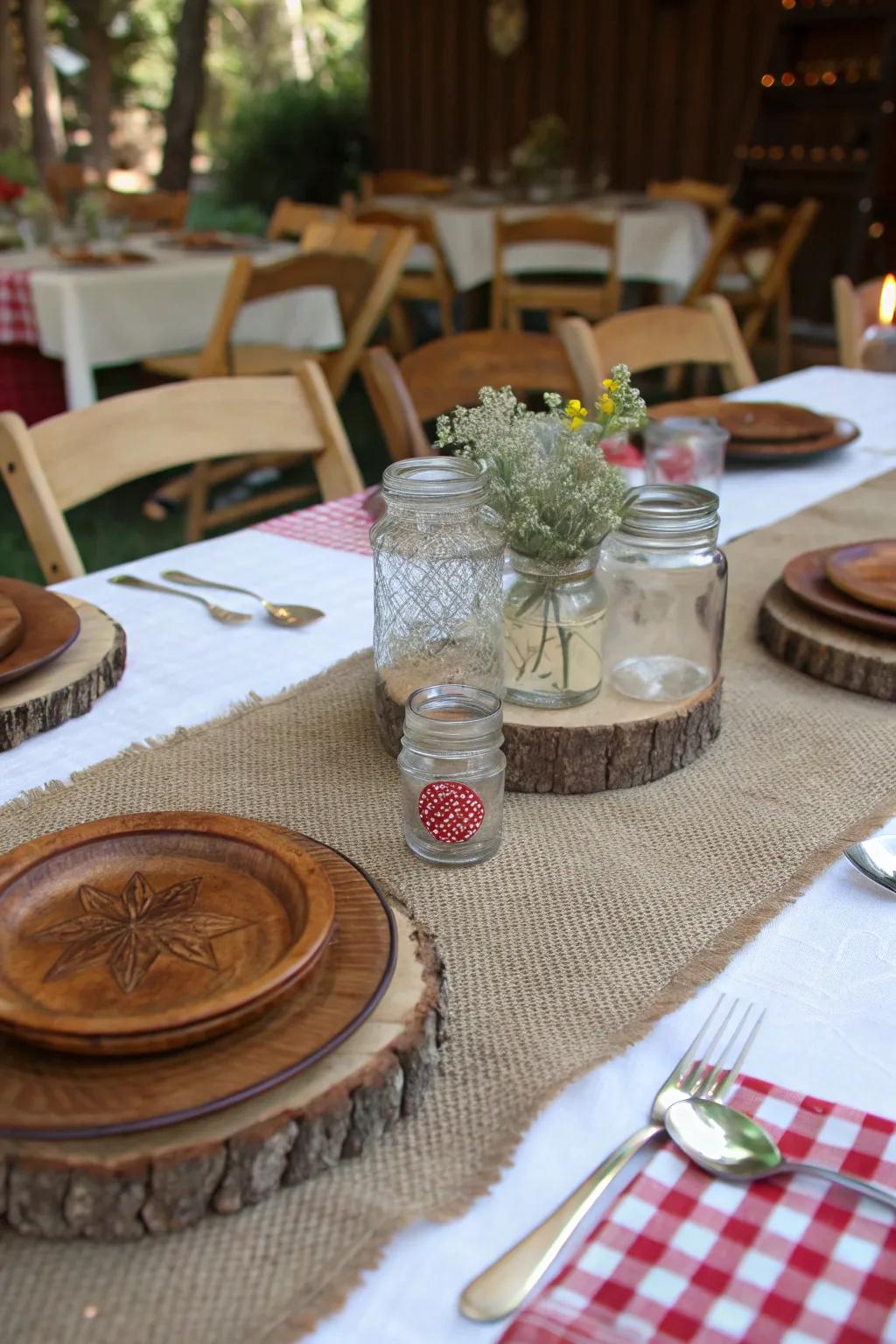 A well-themed tablescape enriches the cowgirl atmosphere.