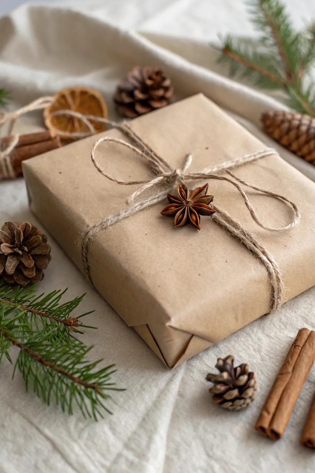 Elevate your gift-giving with the rustic charm of string and spice. Simple, natural, and utterly delightful.