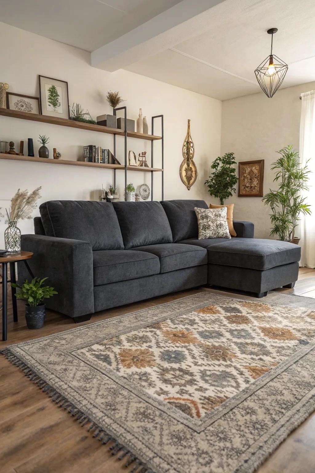 An area rug aids in specifying and stabilizing your area.