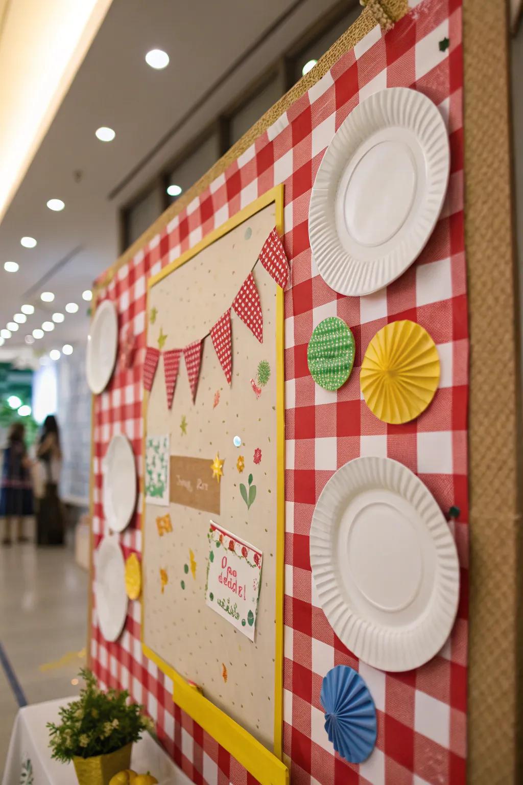 Park Picnic bulletin board displaying playful picnic elements.