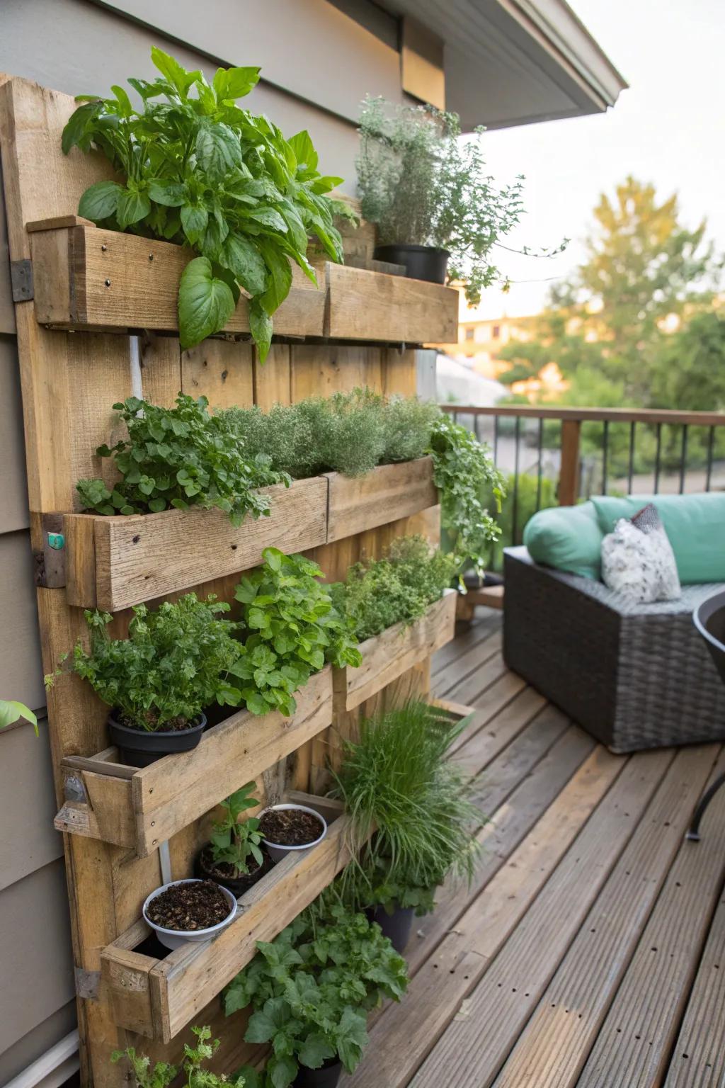 Create an economical standing herb garden.