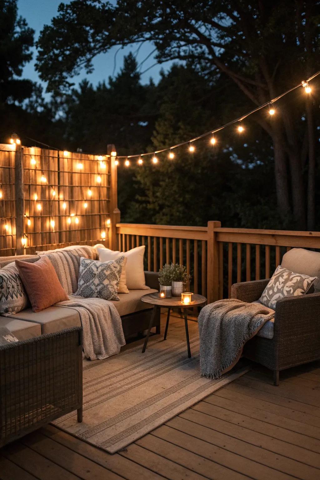 Subtle illumination accentuates the charm of a privacy feature.