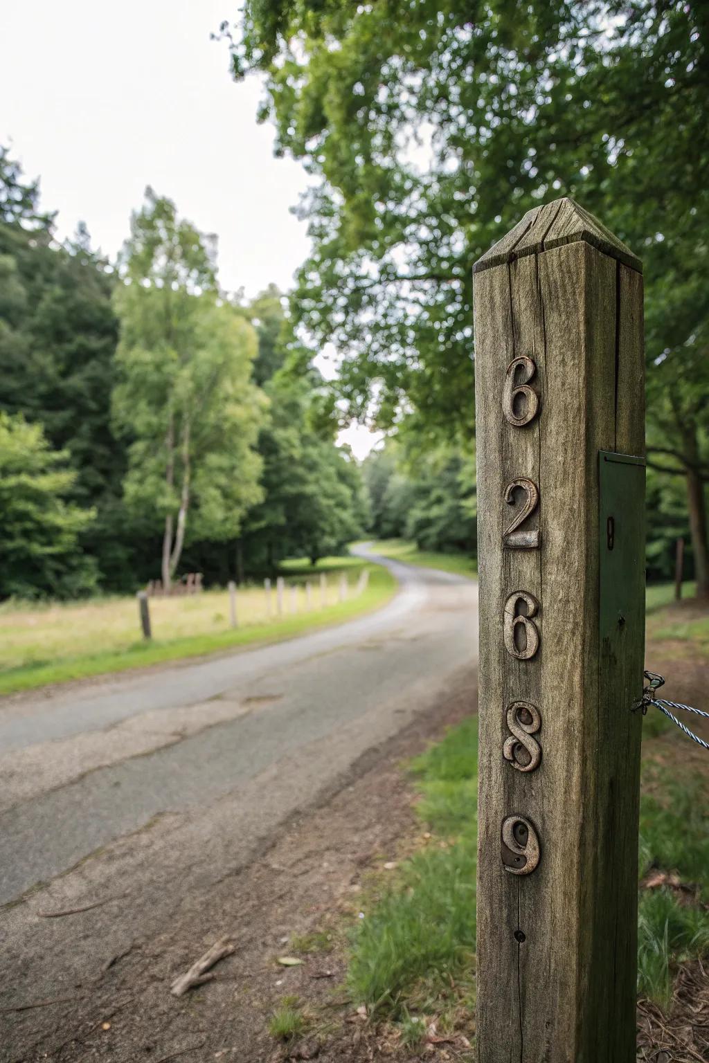 Rustic timber poles offer a natural charm.