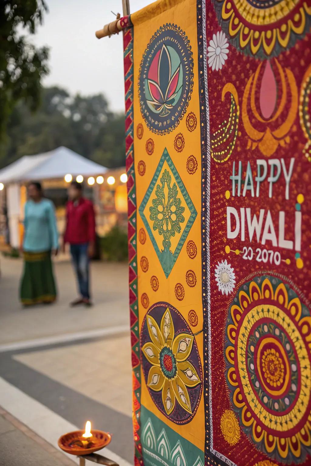 A captivating Diwali poster featuring layered designs.