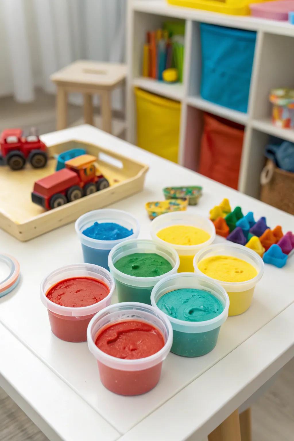 Mini playdough for fun Easter egg surprises.