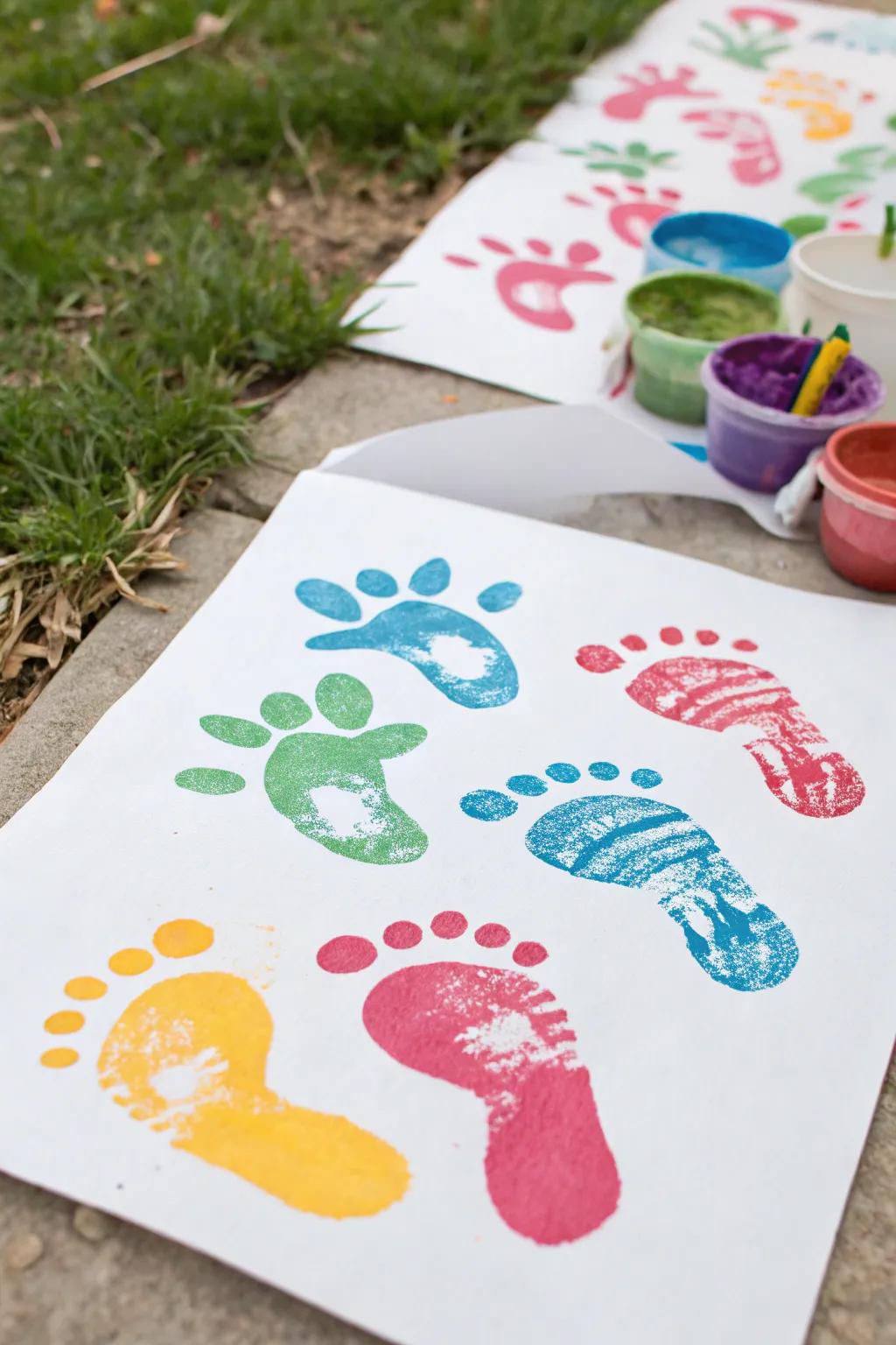 Footprint artistry encapsulating the essence of Easter inventiveness.