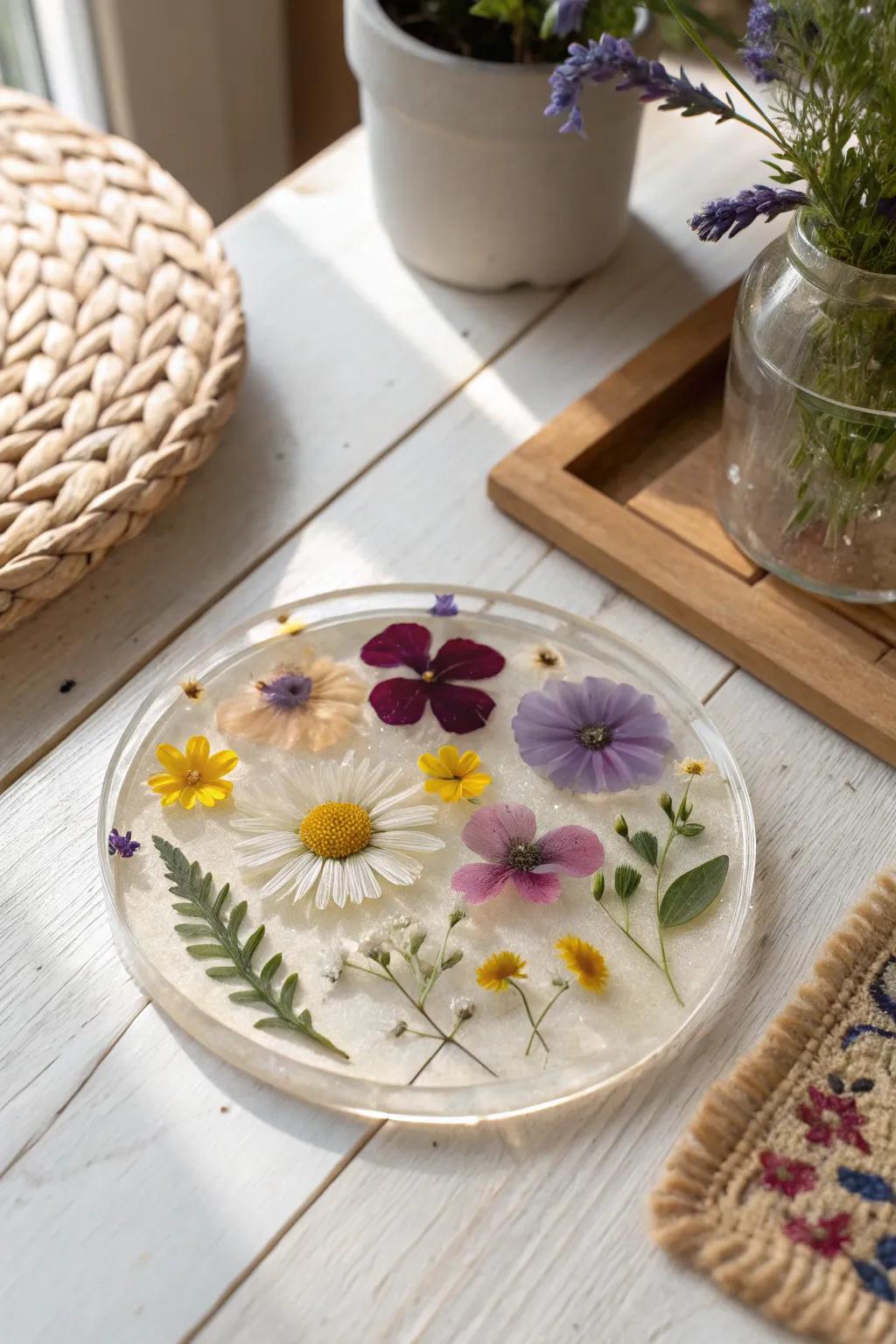 Preserve spring's beauty with elegant botanical drink mats.