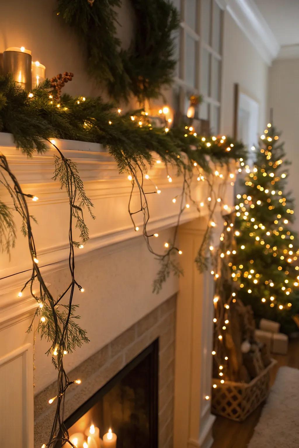 String lights impart festive shimmer and comfort.