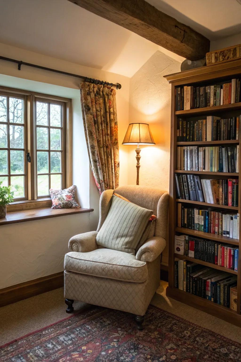 A cozy spot for reading and unwinding.