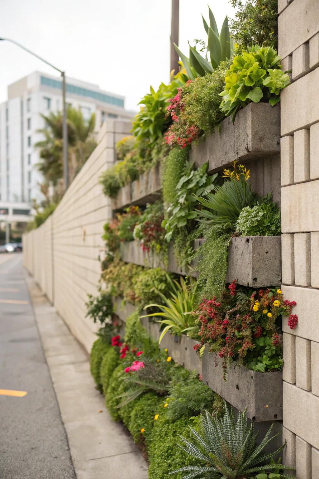 Vertical gardens transform walls into living, breathing works of art.