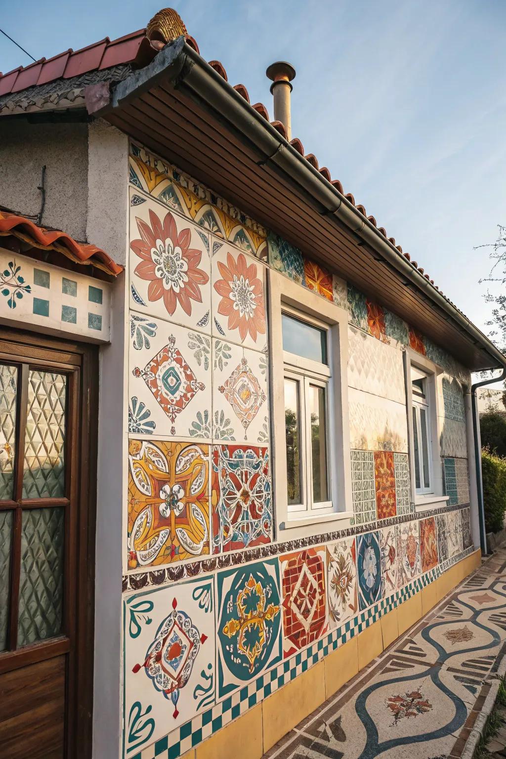 Encaustic-style cladding turns walls into works of art.