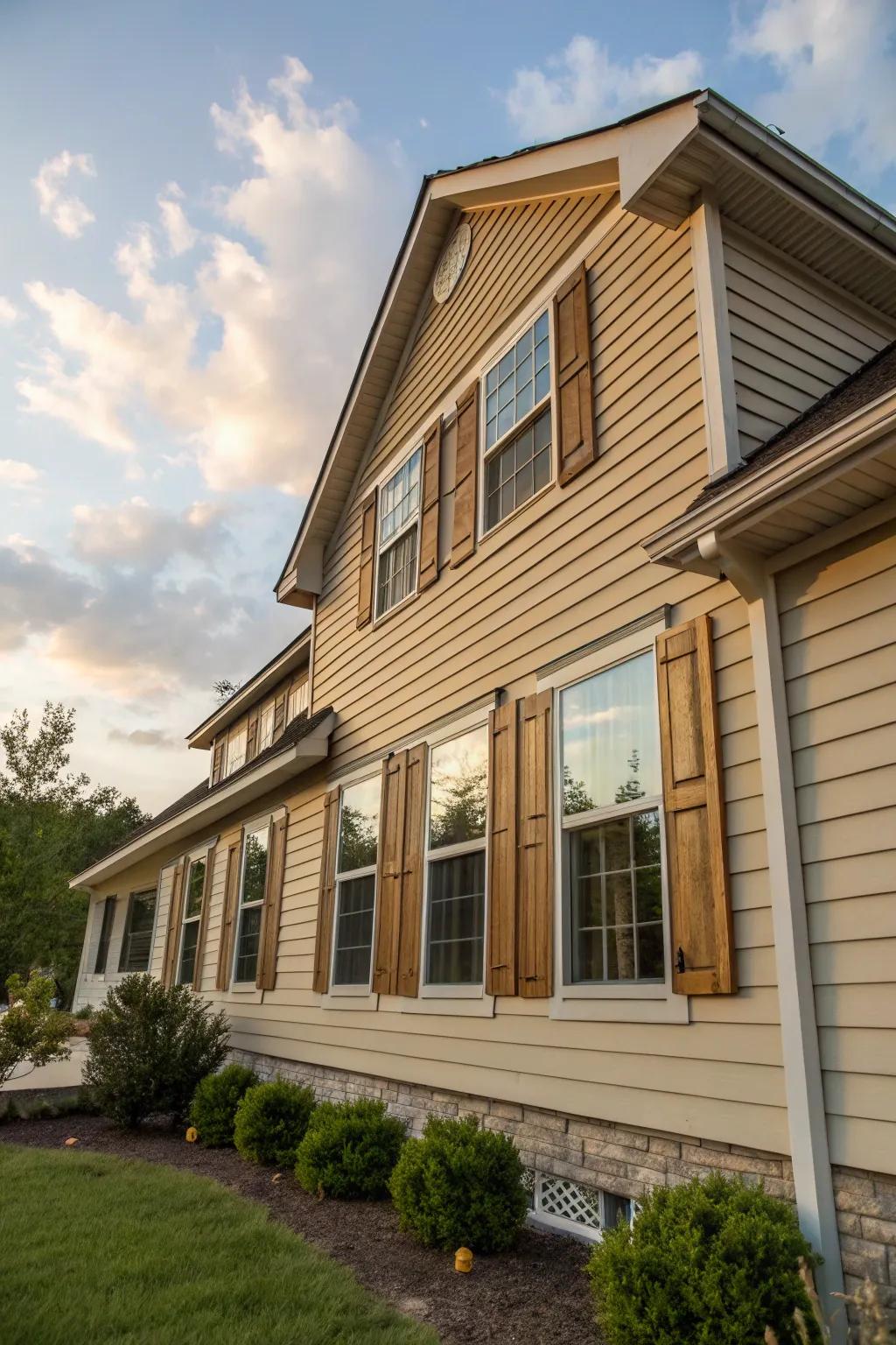 Faux timber edges offer the charm of wood with effortless maintenance.