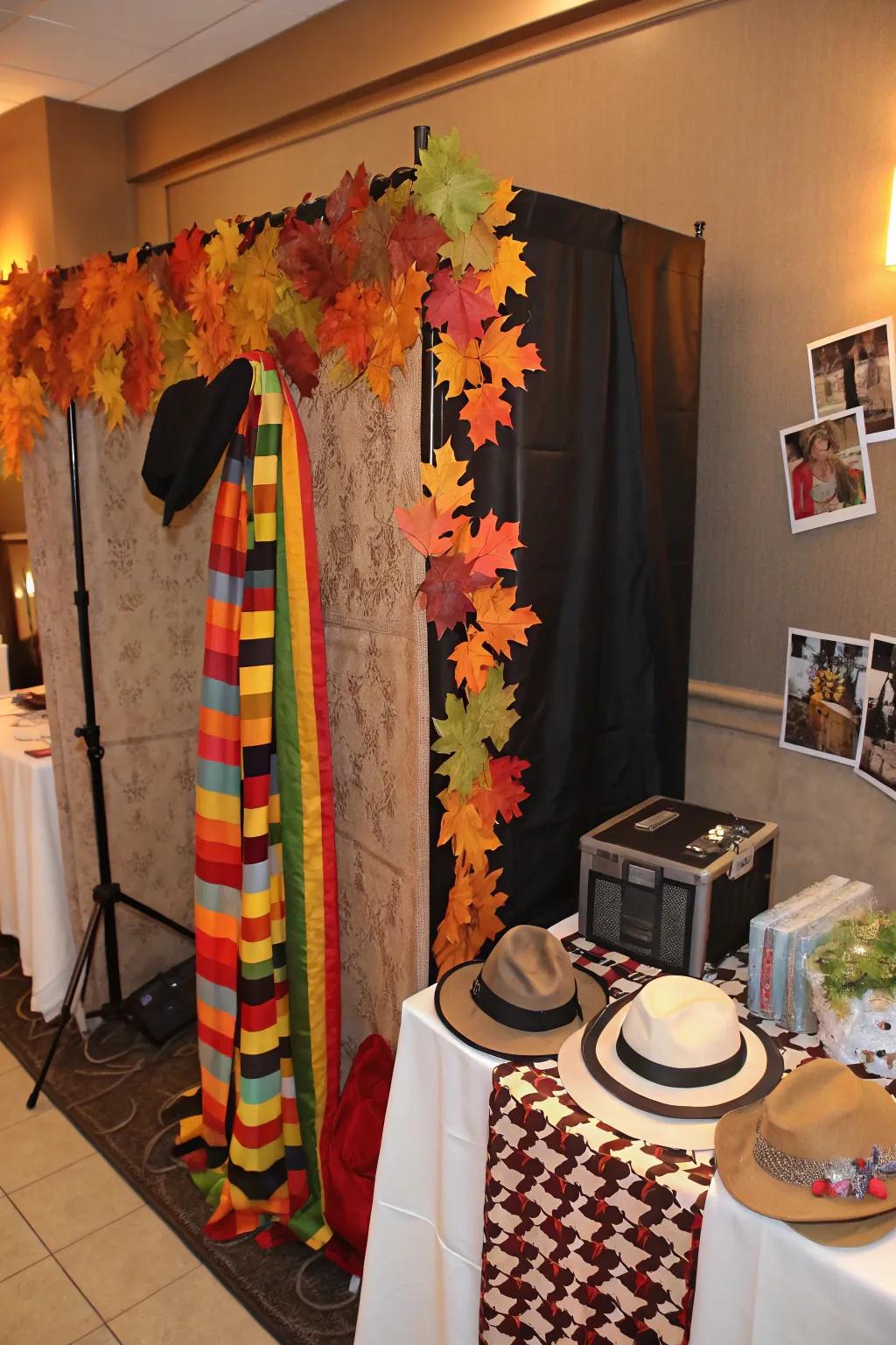 An entertaining autumn-themed snapshot booth for capturing festival moments