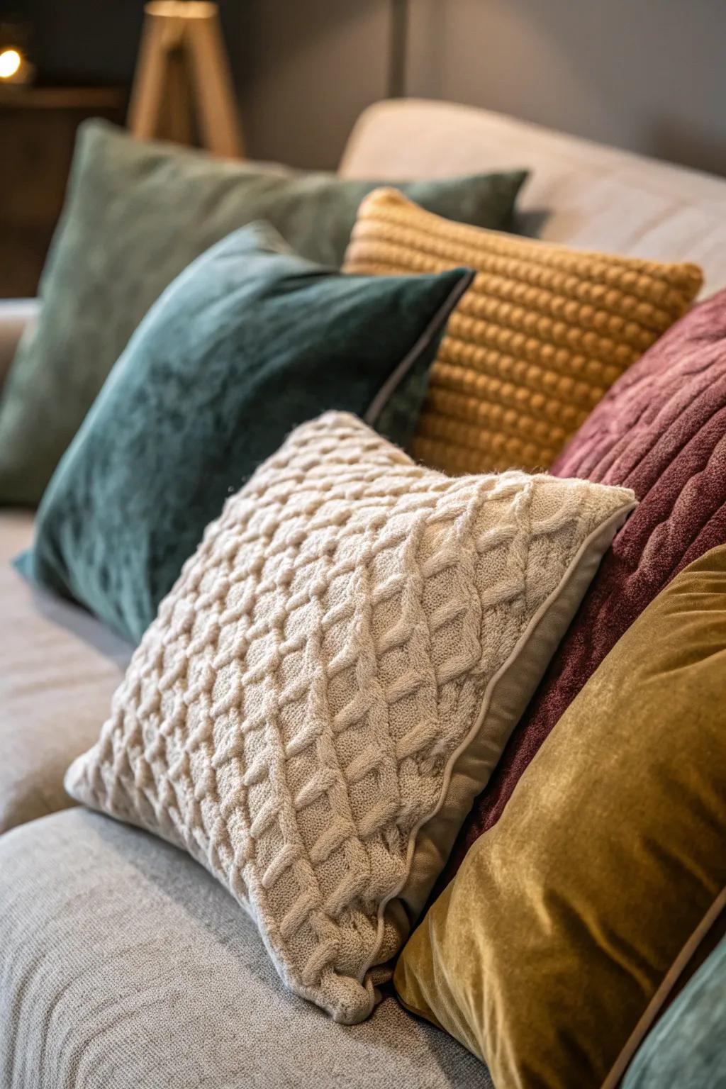 Textural elements add a sumptuous touch to fall decor.