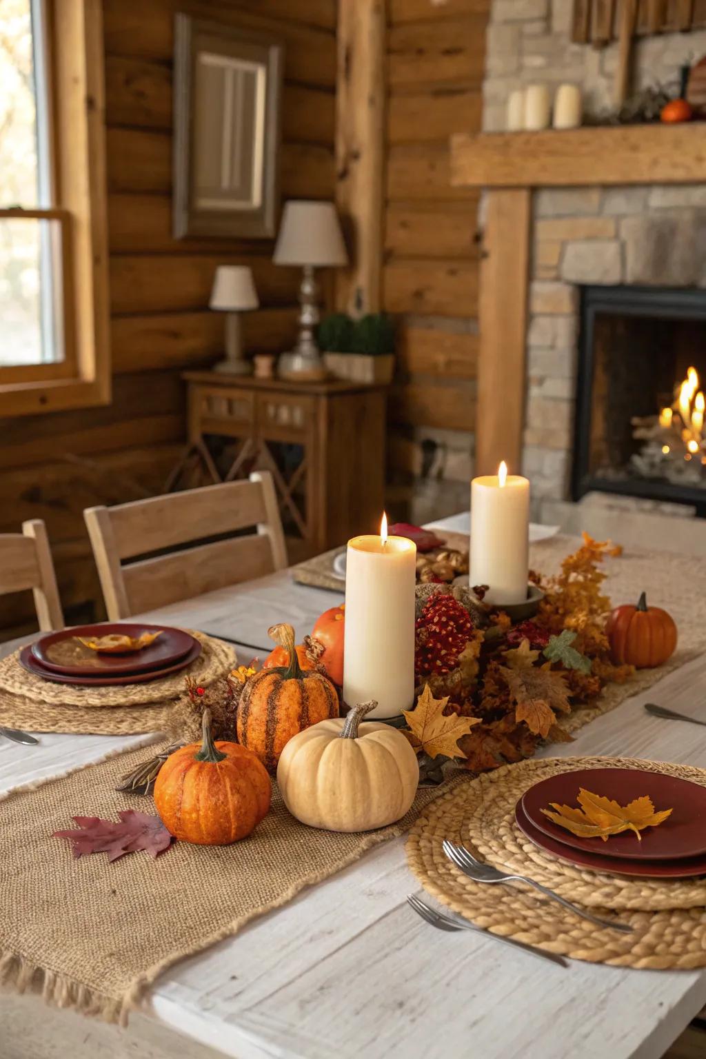 Natural textures enrich the cozy atmosphere of your autumn table.