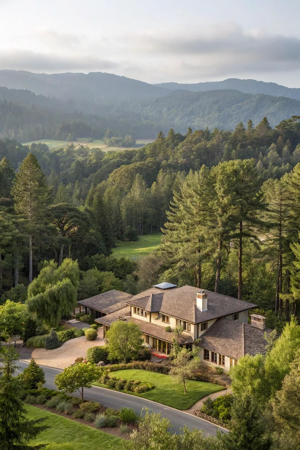 A peaceful environment where nature and living areas coexist seamlessly.