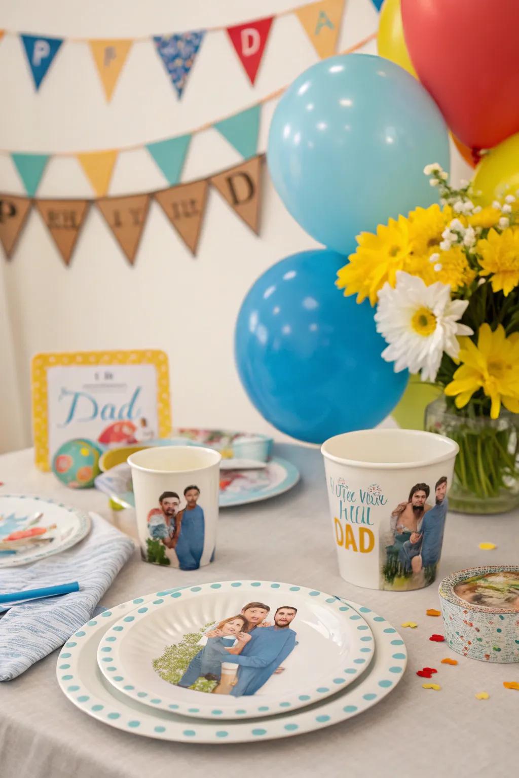 Enliven the theme using celebratory dinnerware.