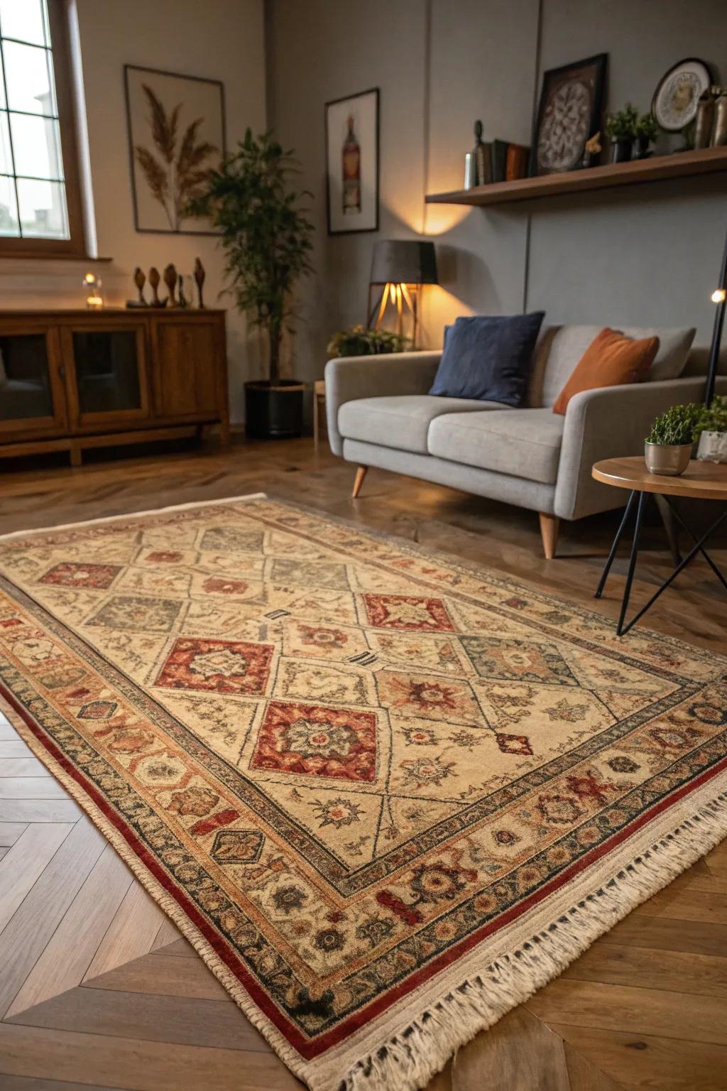 Vintage rugs contribute timeless elegance and a distinct narrative to your interior decor.