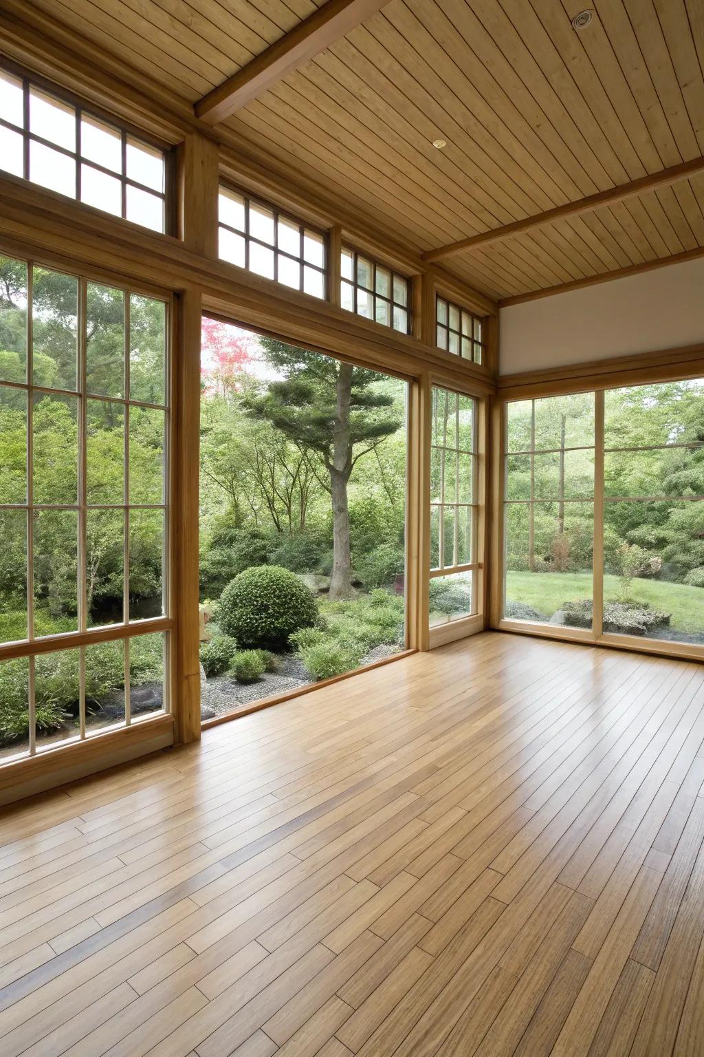 Bamboo flooring offers an eco-friendly and chic option for eco-conscious homeowners.