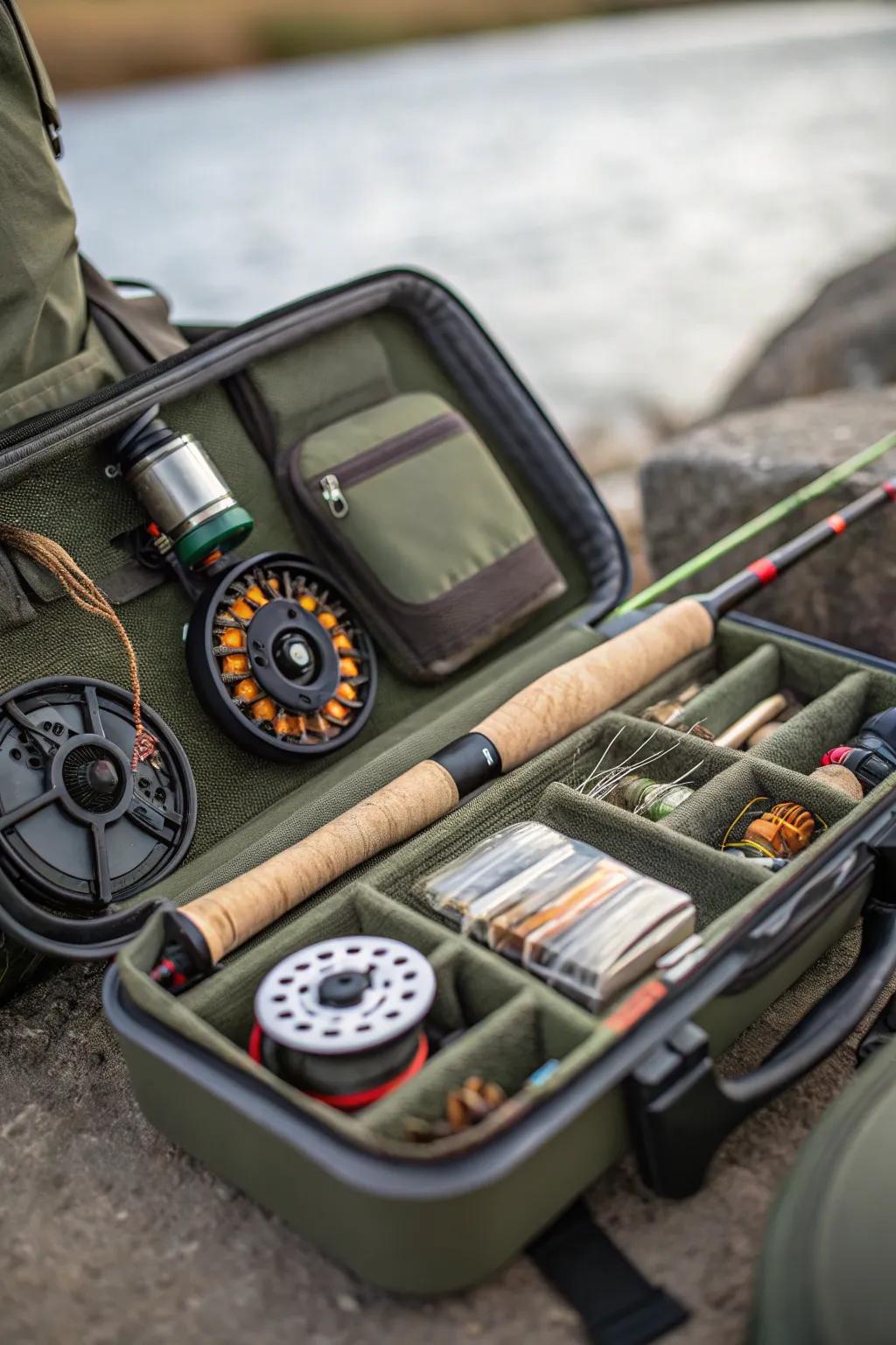Mobile gear carrier for the angler on the go.