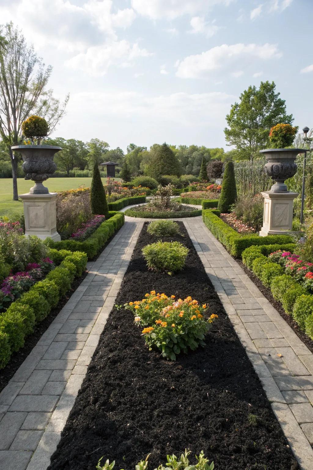 Create elegance with symmetrical garden designs.