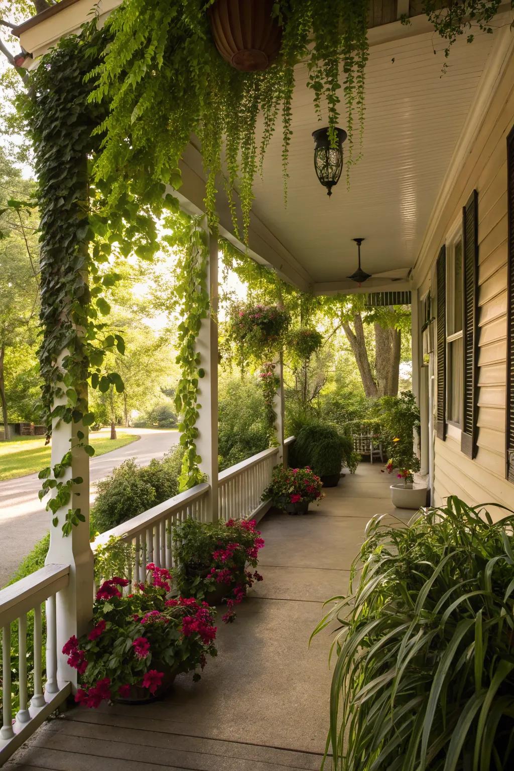 Living plant awnings introduce a natural feature to your outdoor space.