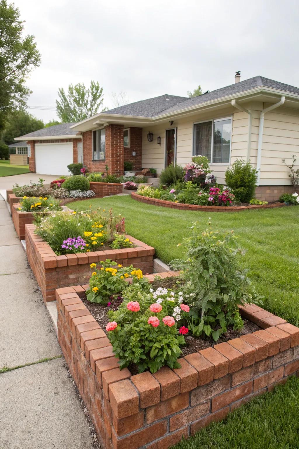 Elevated brick planters bring your garden to new heights.
