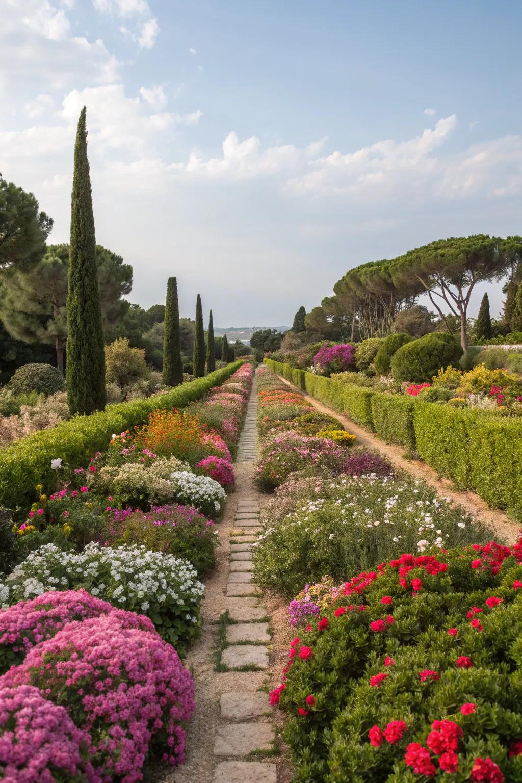 Balanced planting adds a touch of refinement to this Mediterranean landscape.