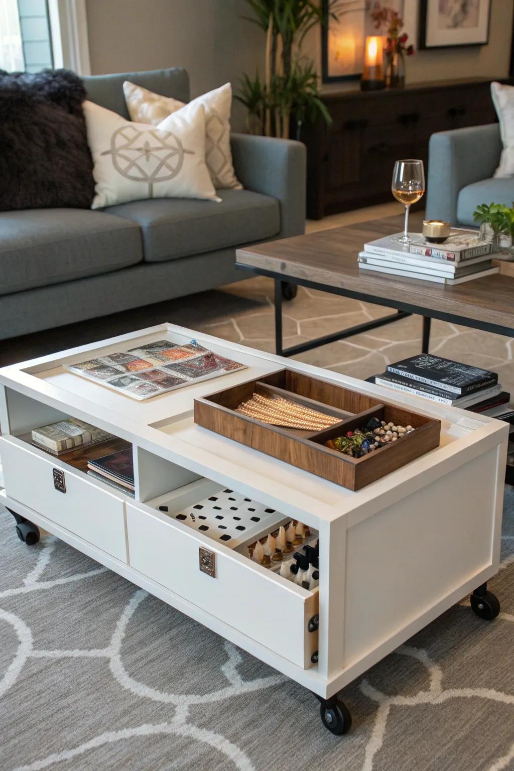Mobile tables keep your games readily available wherever you wish to play.