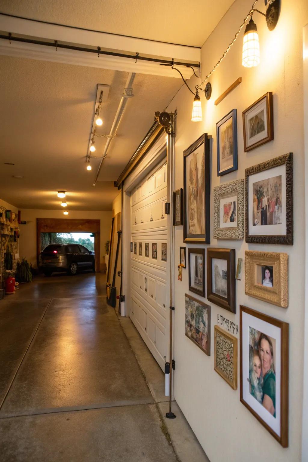 A personal gallery wall incorporates character and warmth to your entryway.