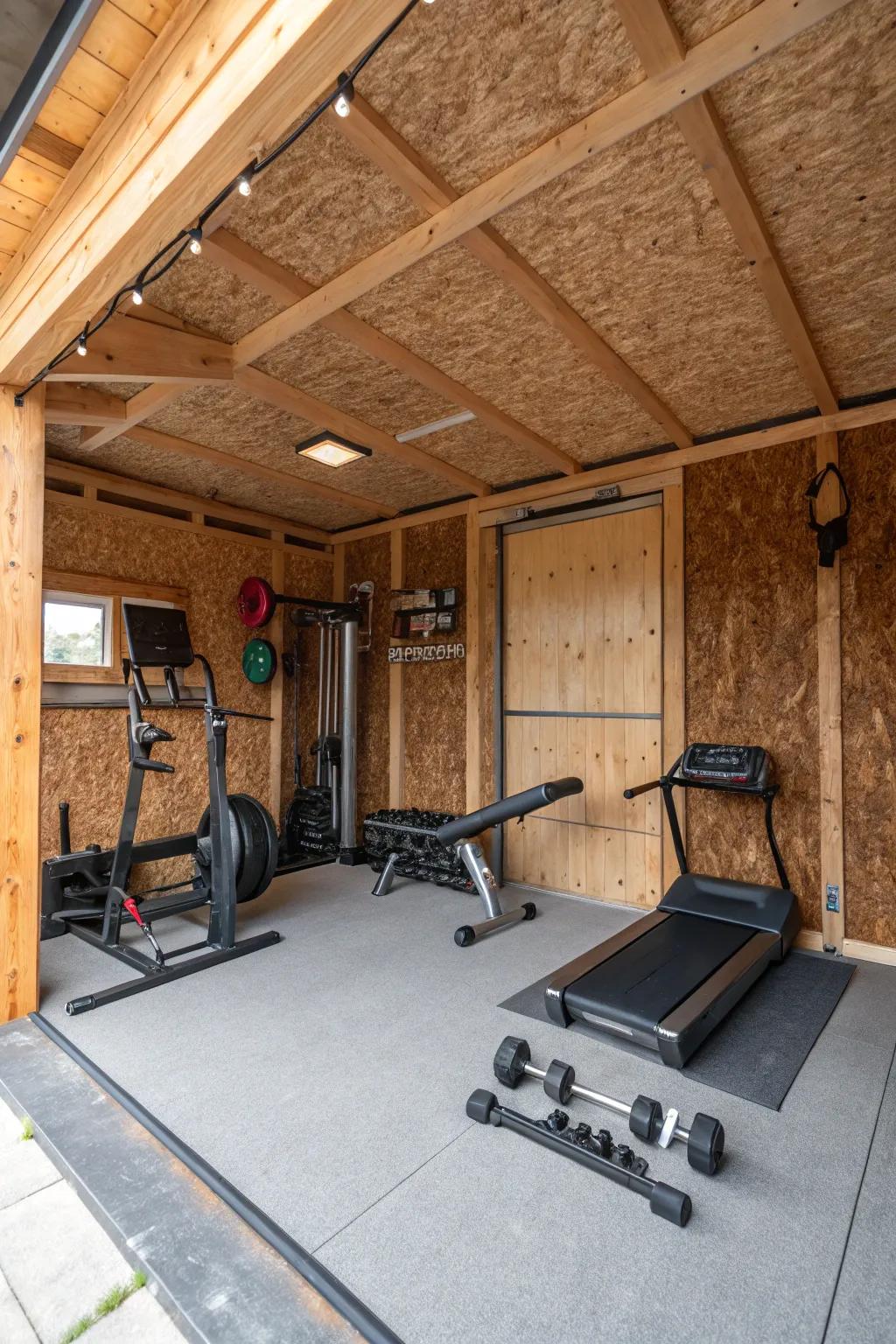 Brown walls incorporate warmth and an earthy sensation to your training space.