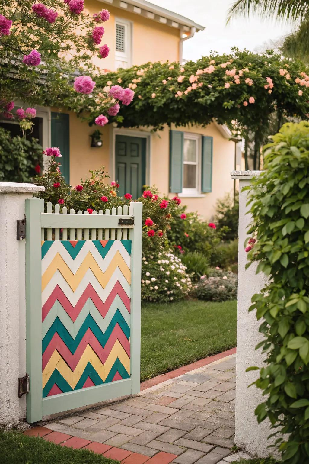 A gate showcasing playful designs.