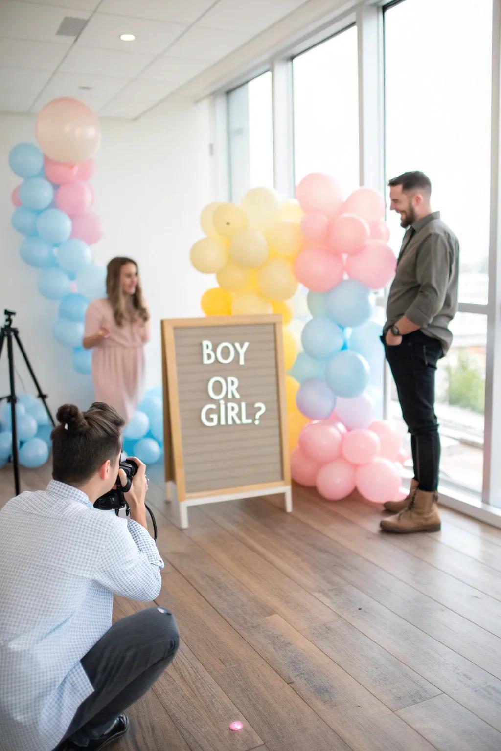 Designate a capture location with a captivating backdrop for unforgettable memories.