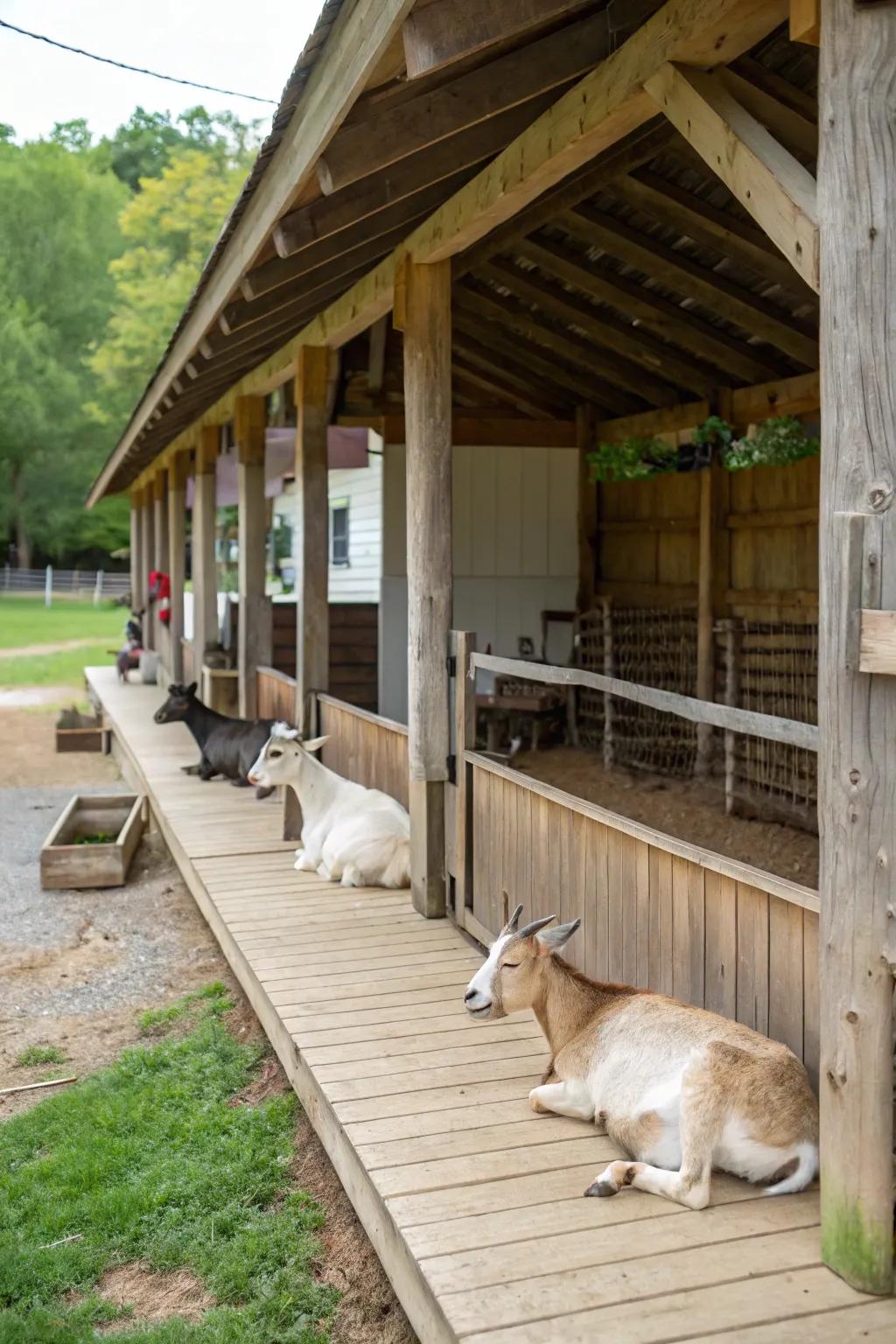 A pleasant covered veranda offering shade and style.