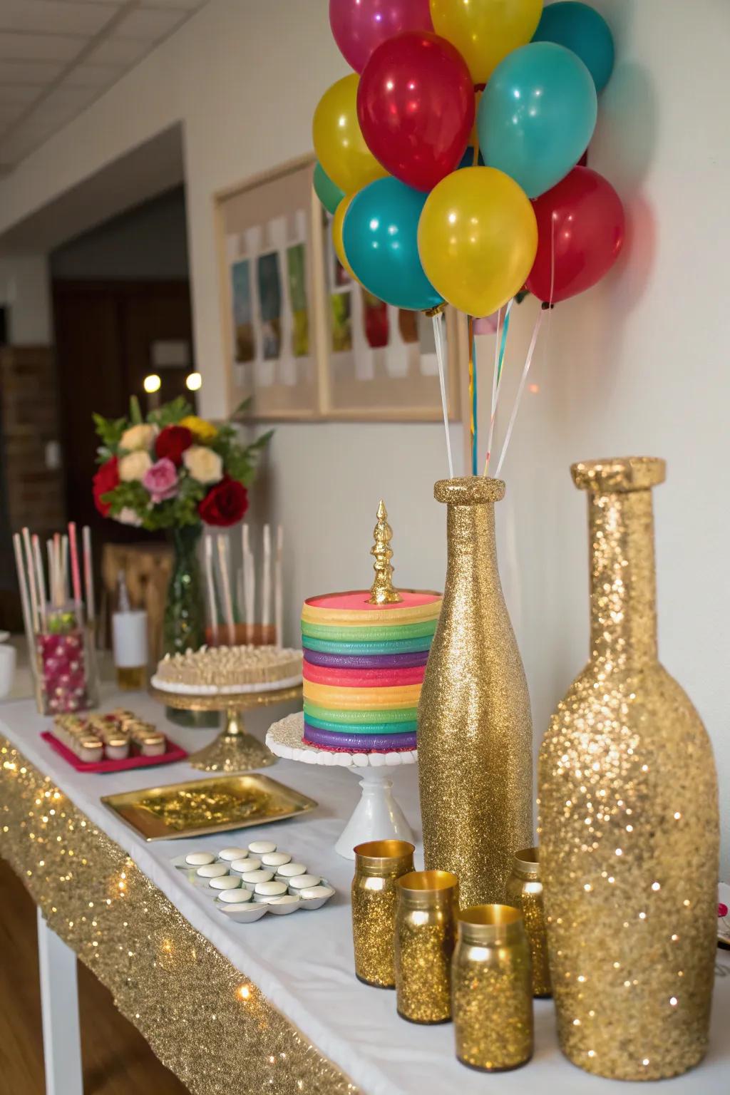 Sparkling decor accents for an elegant touch.