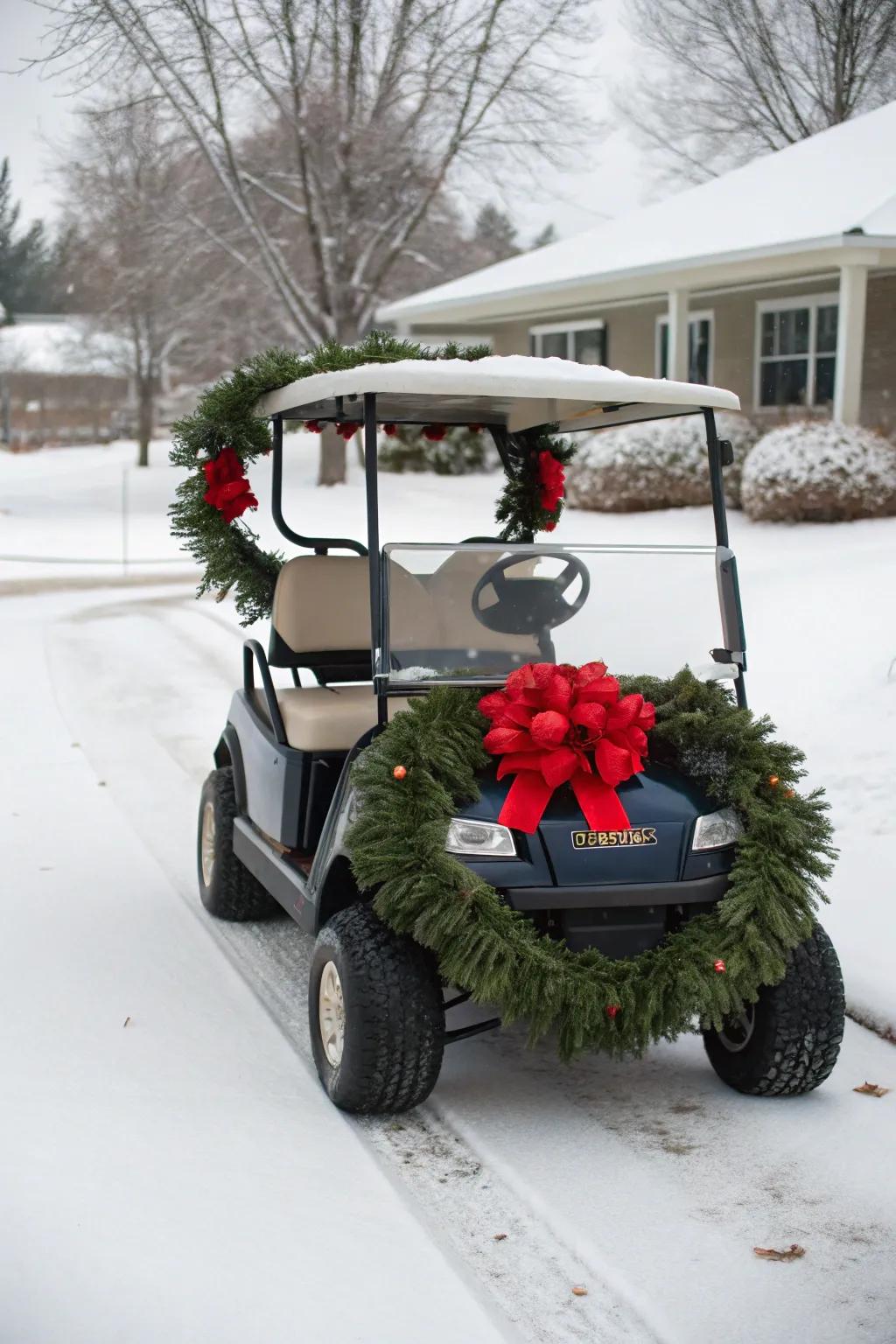 Classic holiday allure with wreaths and bows.