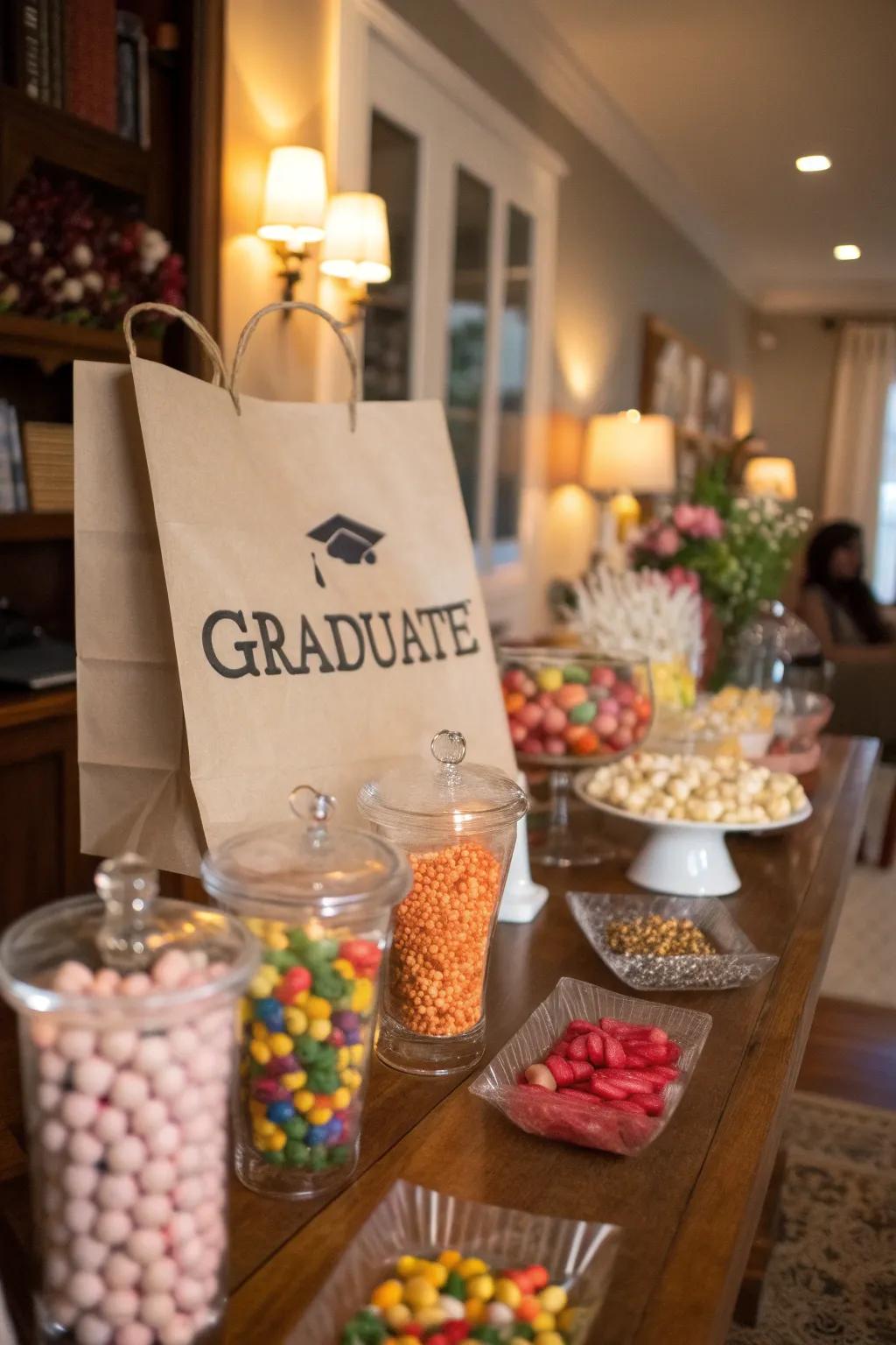 Send guests home with customized candy pouches for a lasting memory.