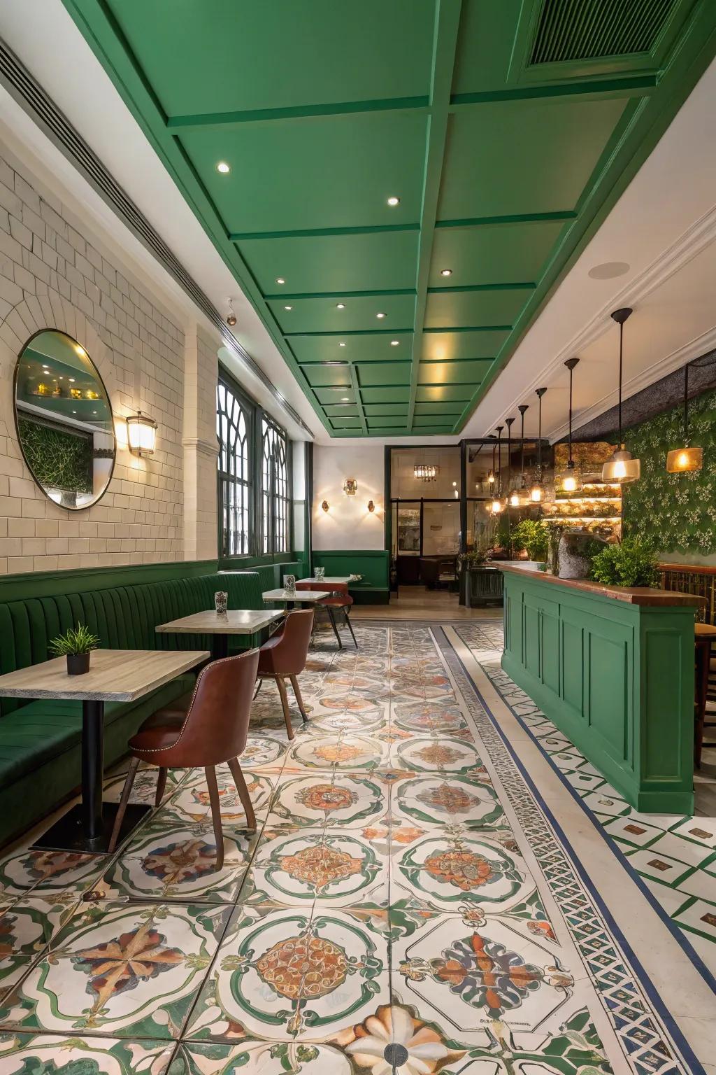 Unconventional green elements like ceilings or panels can enhance any space.