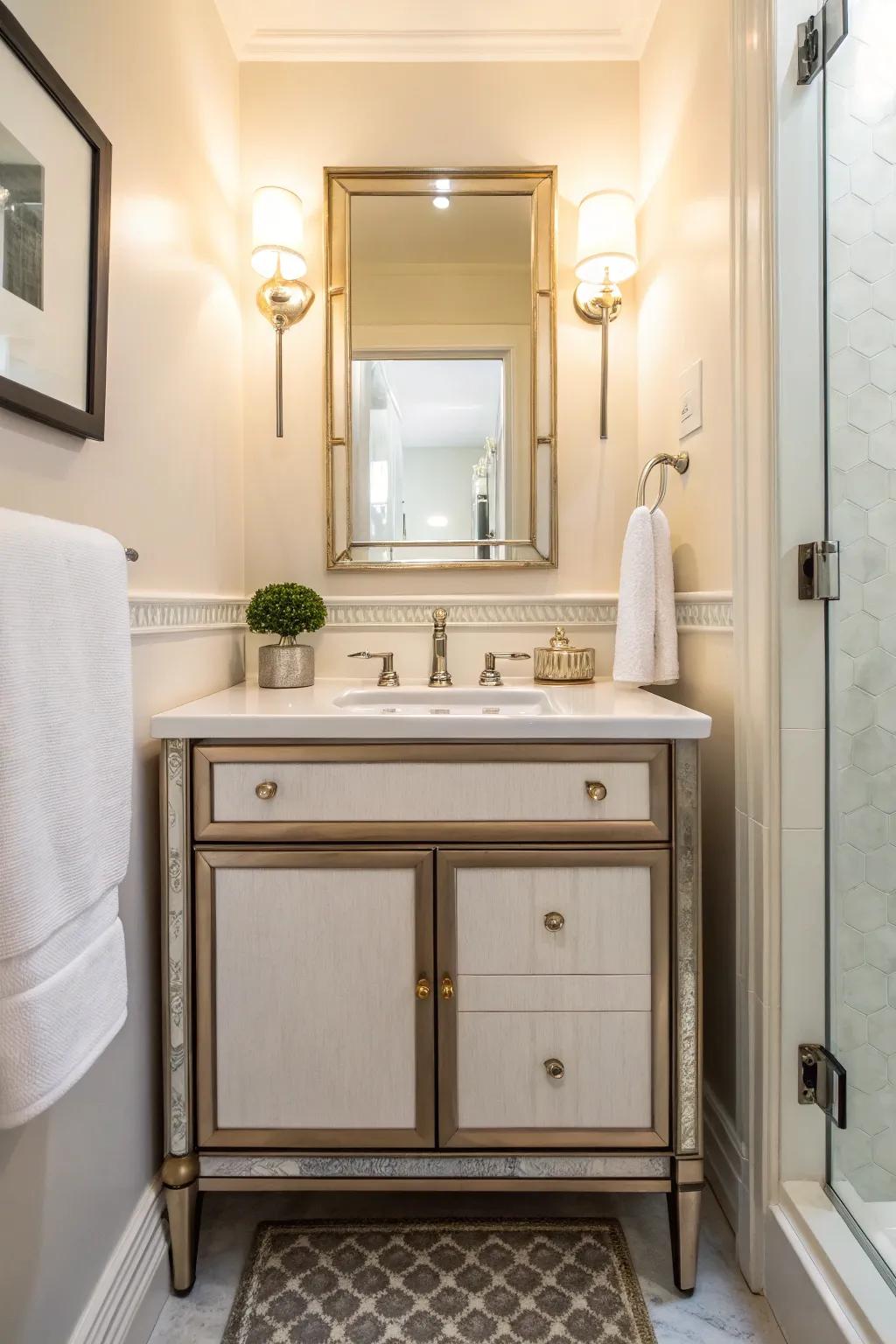 Enhance your half bath with a stylish and functional vanity.