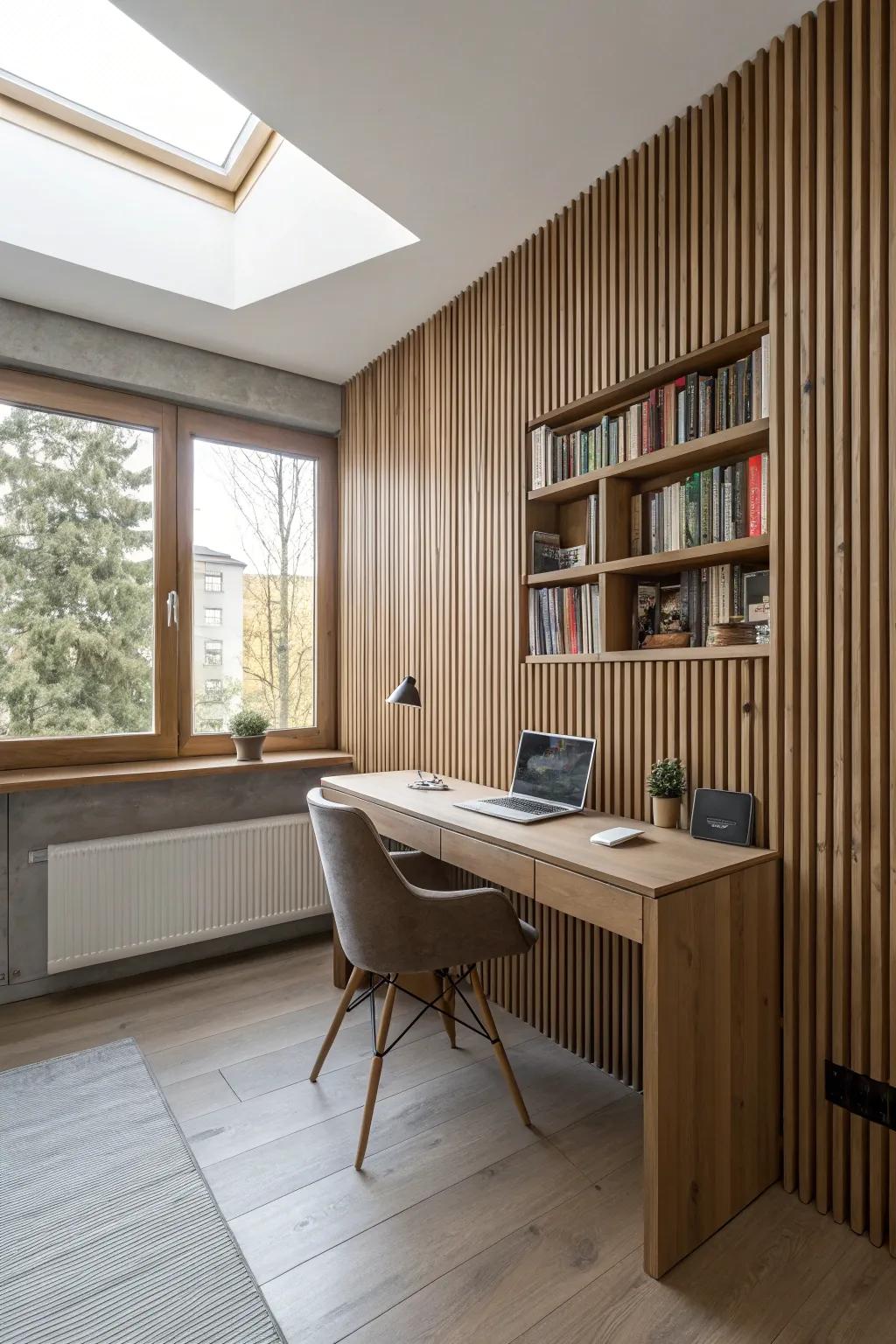 Achieve spaciousness with upright strip paneling.