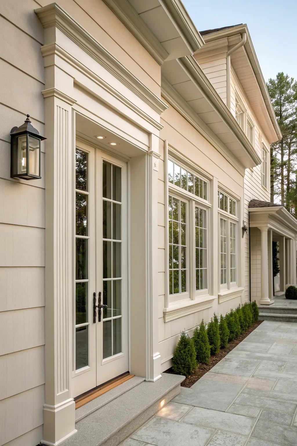 Trims that coordinate doors and windows create consistent architecture.