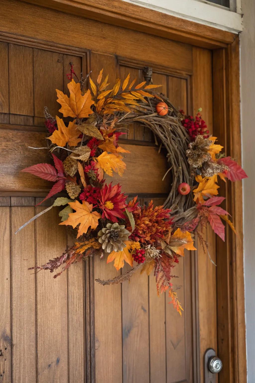 An enchanting fall garland welcoming the season.