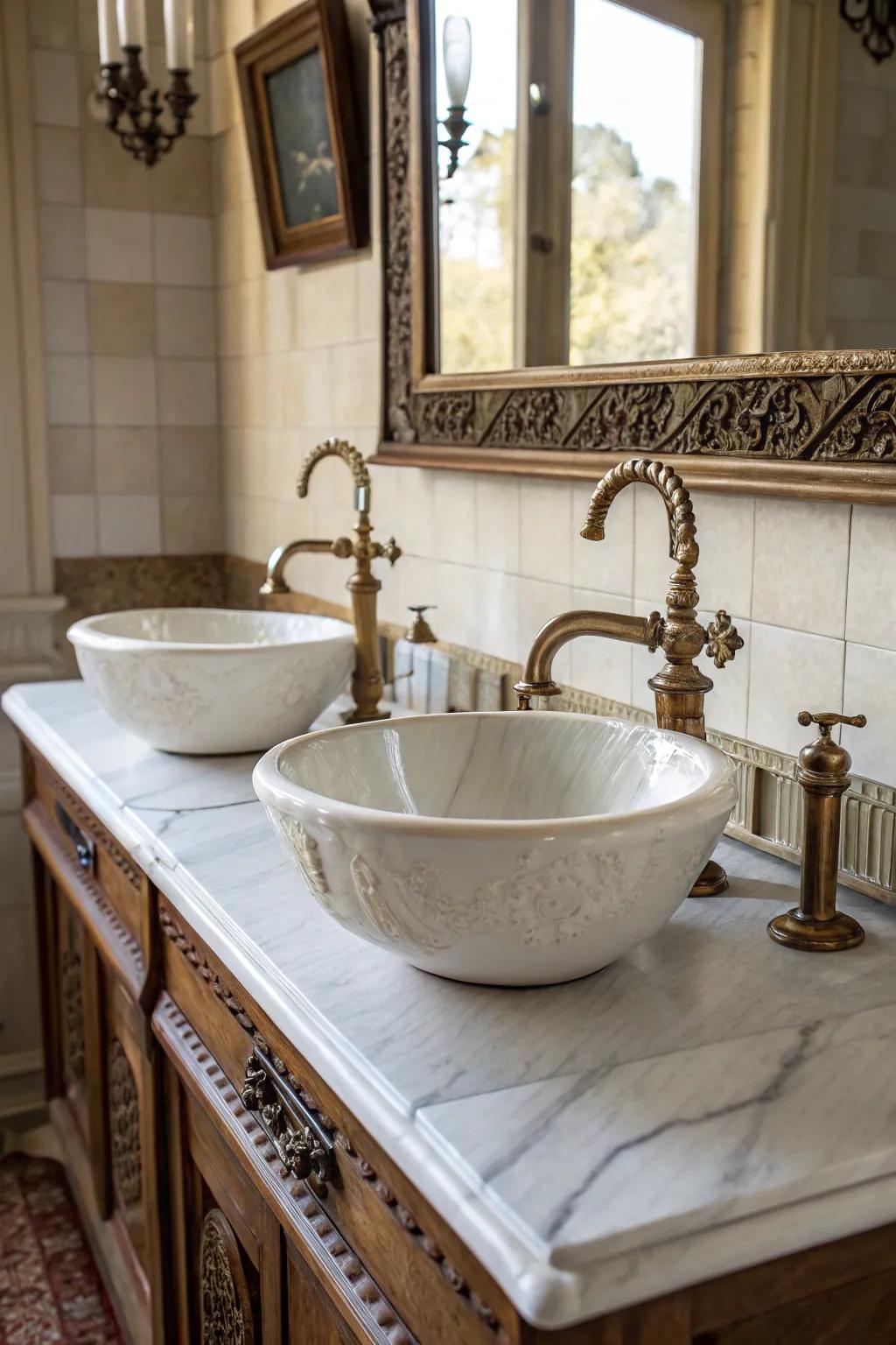 A classic bathroom design with classic charm and elegance.