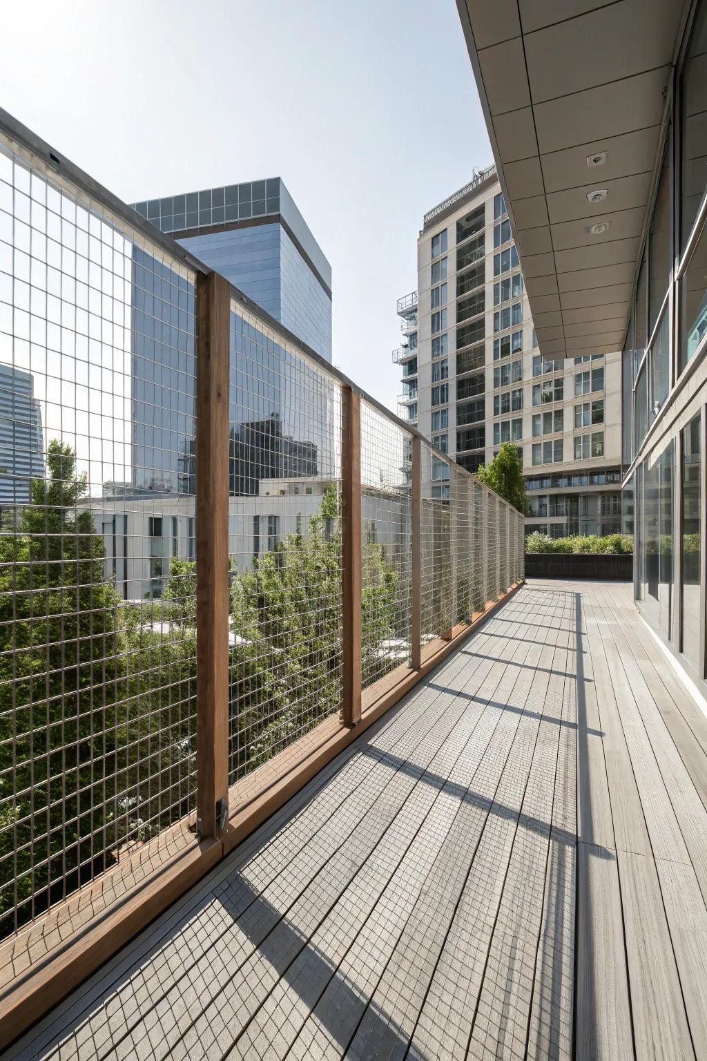 Flat lines provide a modern twist to cable railings.