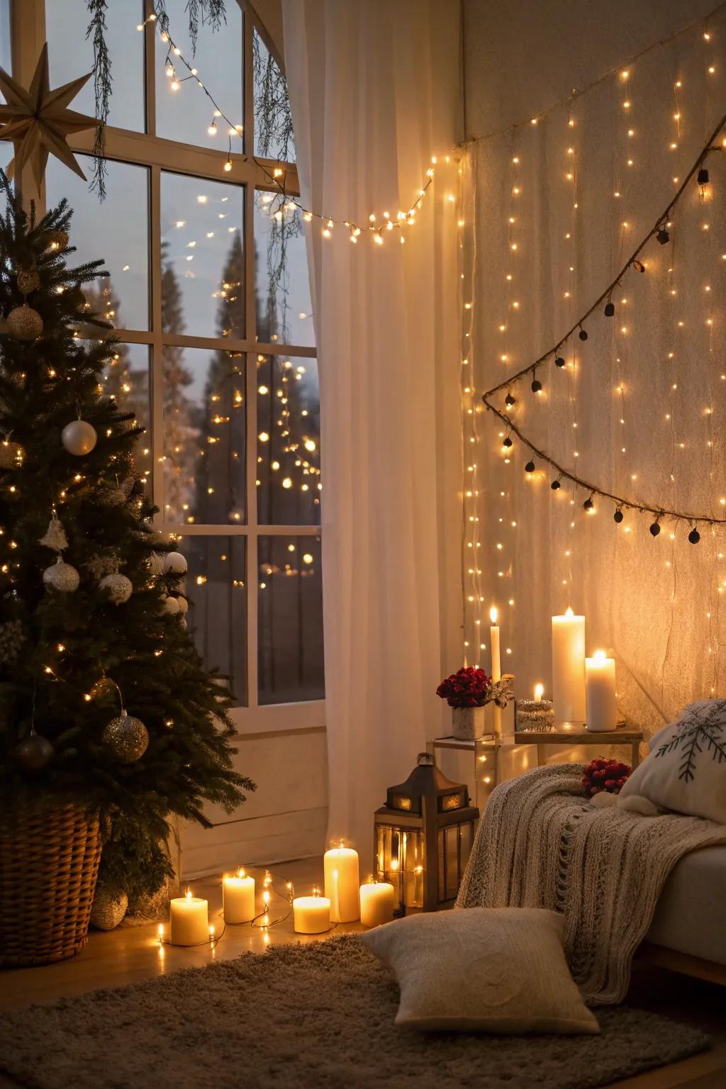 Gentle lighting establishes a magical holiday ambiance.