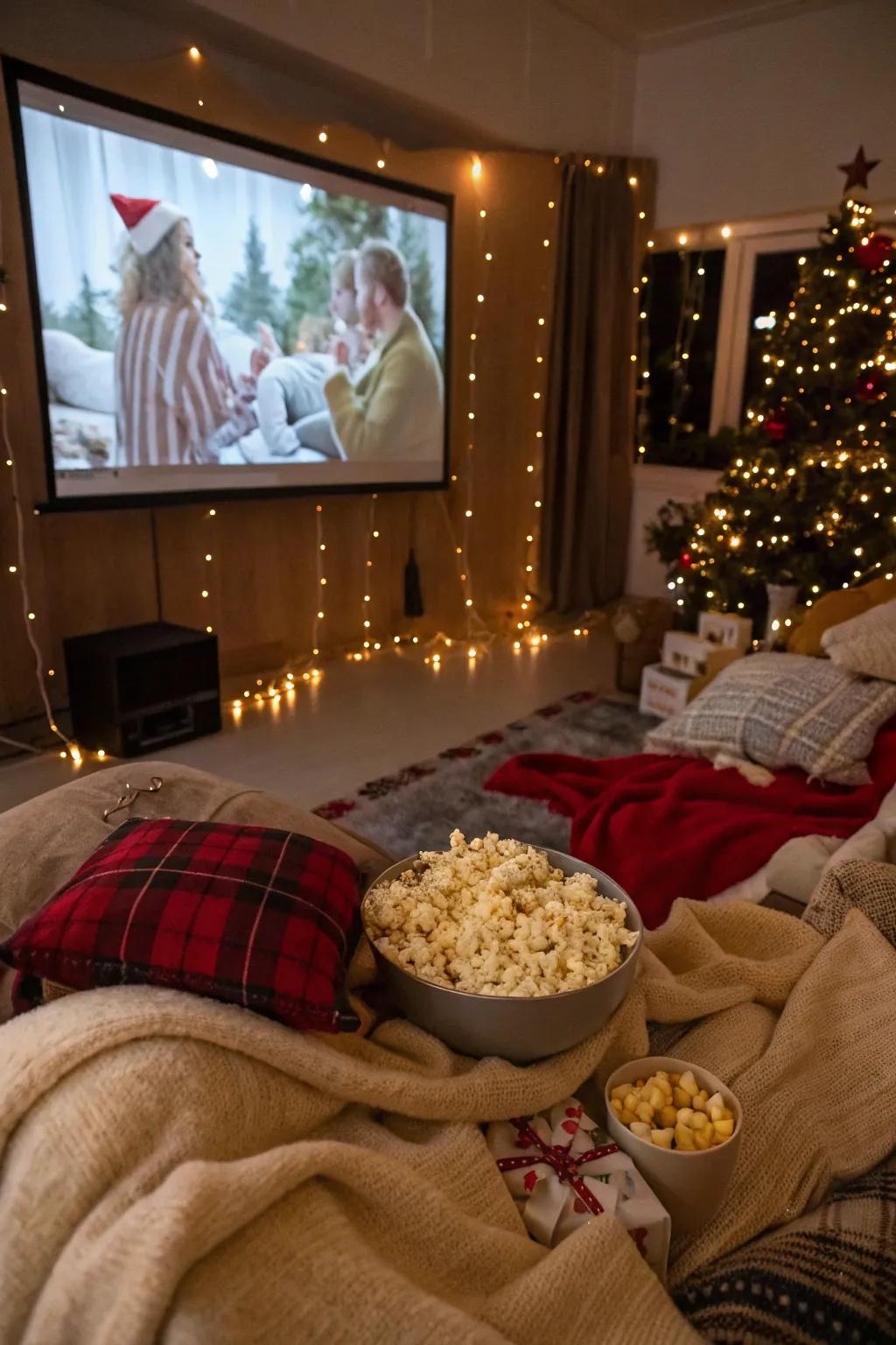 Enjoy a comfy holiday movie marathon with friends and family.