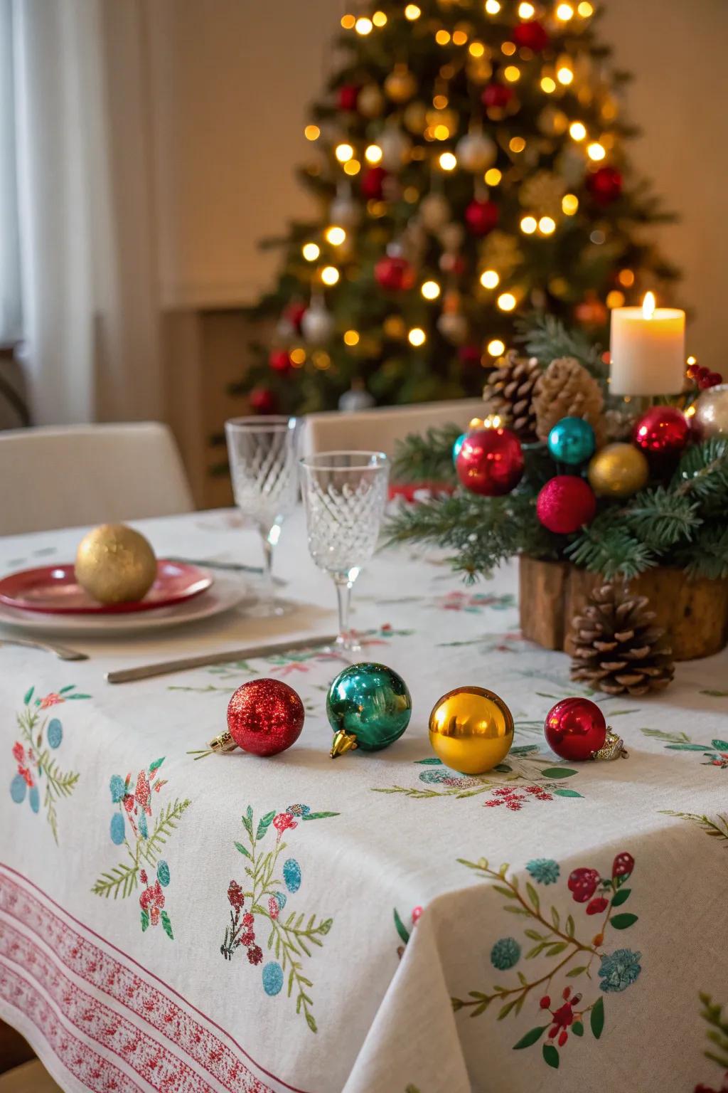 Decorations introduce a fun, whimsical touch to your holiday table.