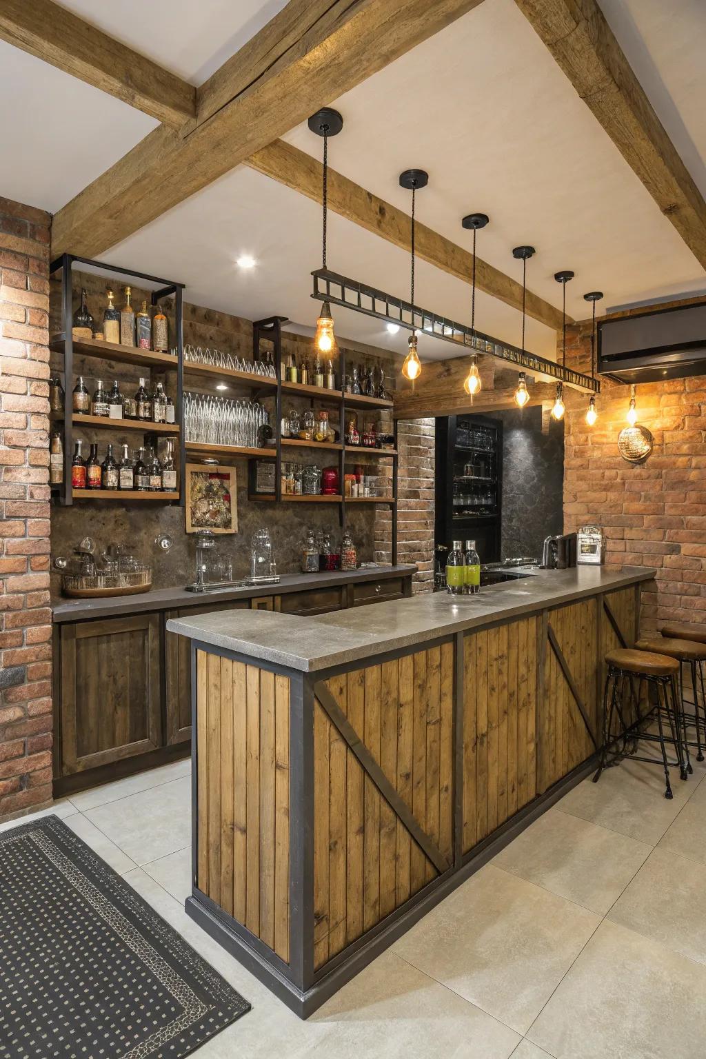 A raw industrial theme adds character and charm.